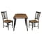 International Concepts 42 in. Solid Wood Round Dual Drop Leaf Dining Table with 2 Chairs in Hickory/Washed Coal K45-42DL-C10-2 - alternate 5